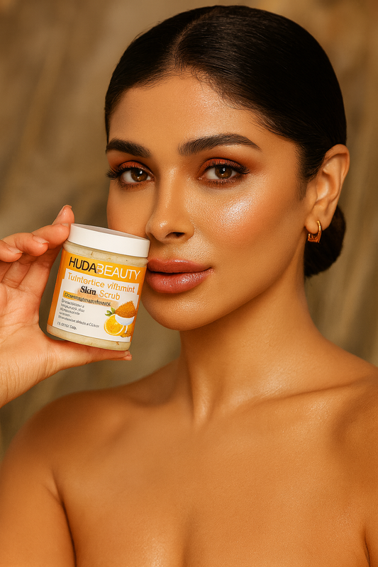Huda Beauty Turmeric + Vitamin C Skin Scrub – Brightening & Exfoliating Face & Body Polish