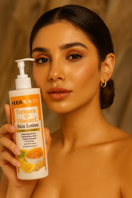 Huda Beauty Turmeric + Vitamin C Skin Lotion – Brightening & Nourishing Body Moisturizer (500ml)